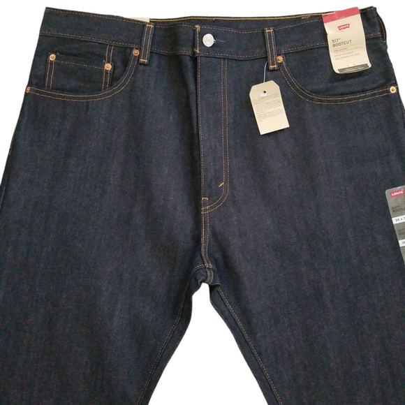 Levi's 517‎ Men's Blue Dark Wash Cotton Bootcut Jeans Size 38 NEW - Picture 4 of 16